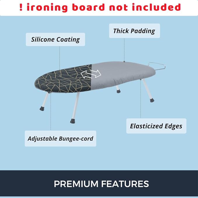 SAVUK 12 X 30 inch Smart Table Top Ironing Board Cover and Pad