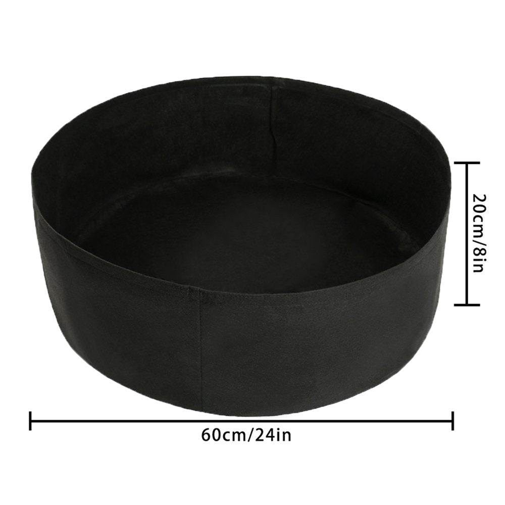 TITA-DONG Round Fabric Garden Plant Bed,50 Gallon Garden Fabric Grow Bag,Garden Vegetable Bed Planting Container Planter for Plants, Flowers, Vegetables (Black, 15 Gallon)