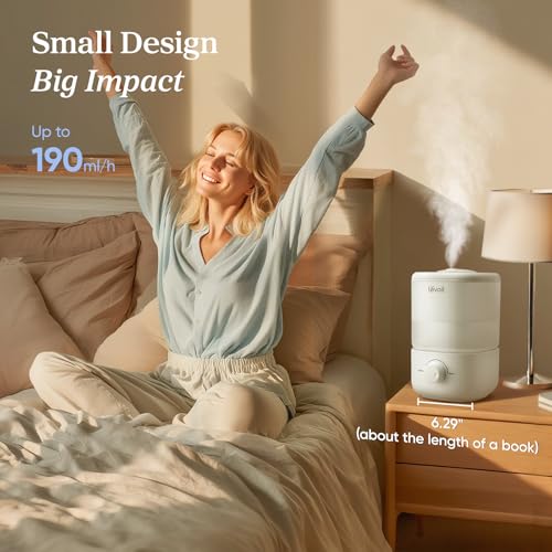 LEVOIT Humidifiers for Bedroom, Quiet (3L Water Tank) Cool Mist Top Fill Essential Oil Diffuser with 25Watt for Home Large Room, 360° Nozzle, Rapid Ultrasonic Humidification for Baby Nursery and Plant