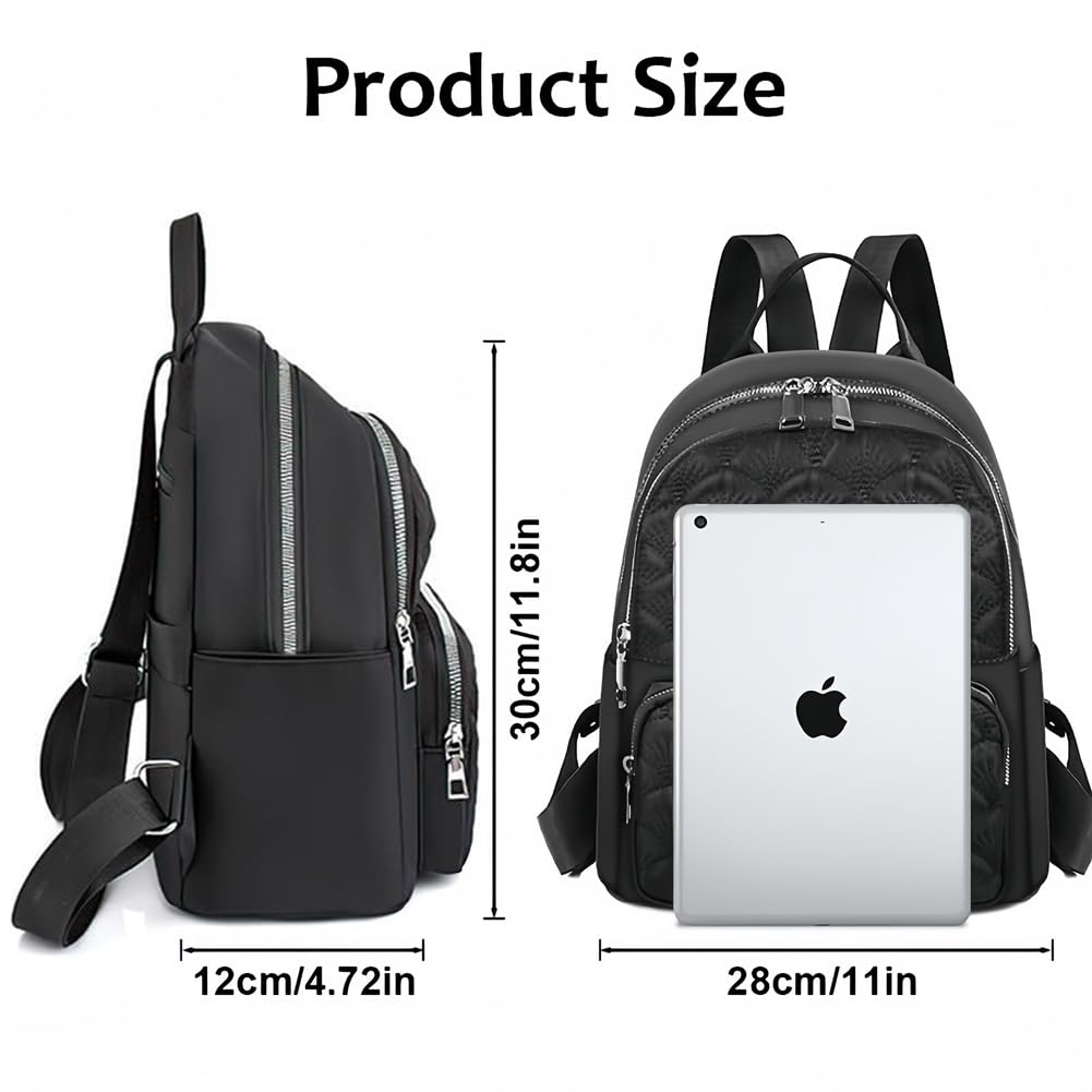 Aucuu Backpack Womens, Fashion Ladies Backpack, Lightweight Nylon Casual Rucksack, Small Daypack School Bag, Anti-Theft Travel Back-pack for Women & Girls（30 * 28 * 12cm）