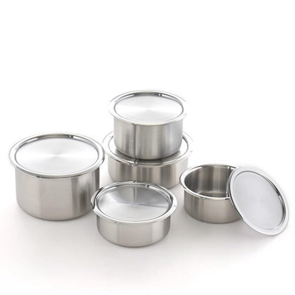 EVERSTEN CaKE 5PCS Stainless Steel Food Storage Containers With Lids 5PCS Canister Set Kitchen Appliances Dishwasher Safe Premium South Korea