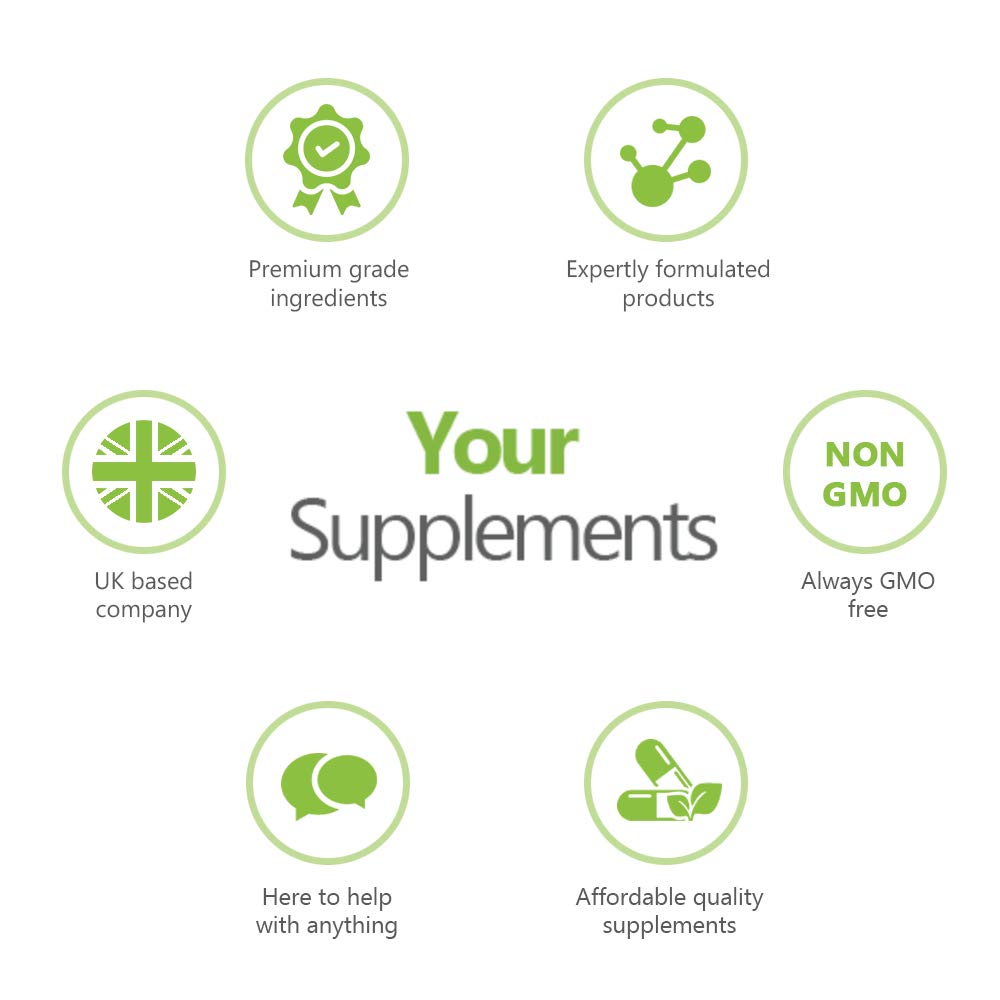 Magnesium Glycinate by Your Supplements | UK Made | True Unblended Bisglycinate | 90 High Absorption Capsules | Suitable for Vegetarians & Vegans