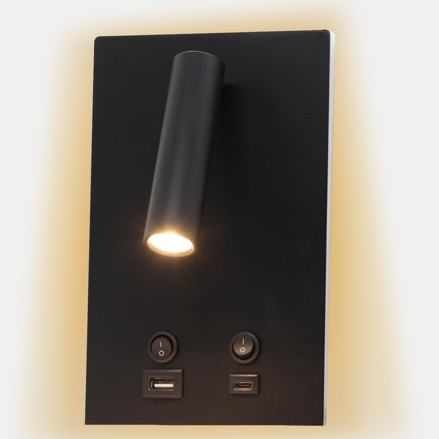 Newhouse Lighting 5 in. W x 9 in. L Vera Spotlight Reading Light in Matte Black with USB-A and USB-C Charging Ports NHRL-VE-BLK, Bedside Lamp for Nightstands, Space-Saving Office Desk Accessory