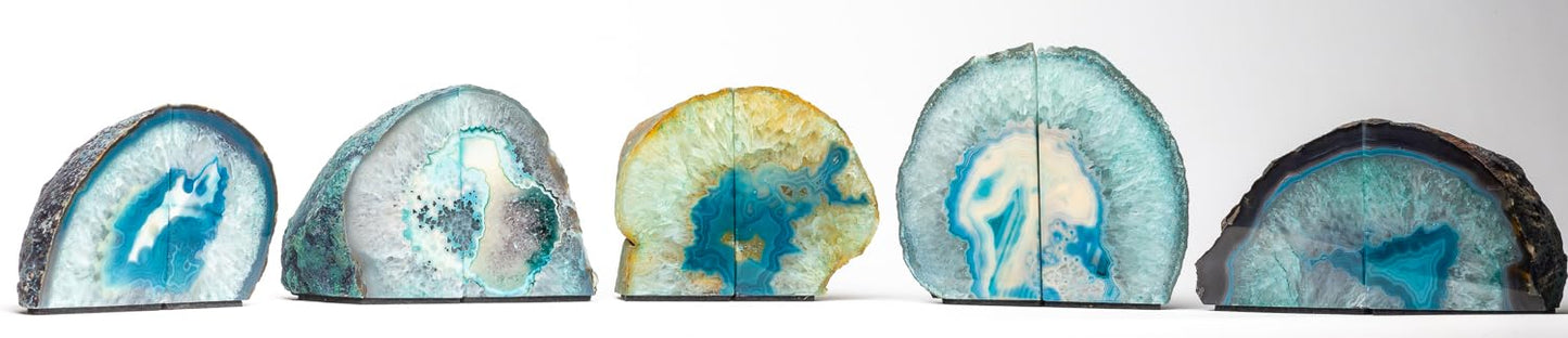 DesertUSA Agate Bookends, Home Décor (3.5-6 lbs, Teal)