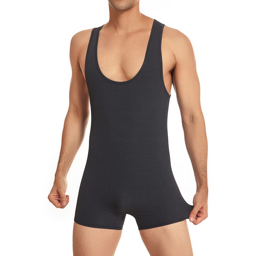 SPNSSTCR Men Bodysuits Slip Fitness Shapewear Underwear Athletic Supporters Wrestling Singlet Leotard