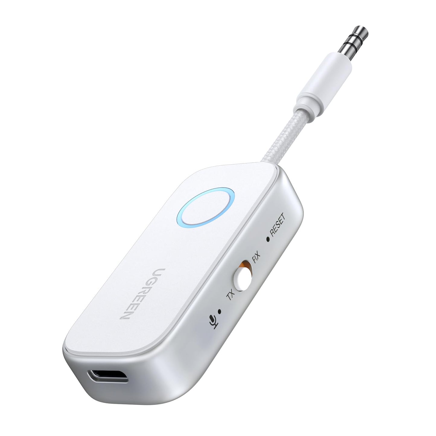 UGREEN Bluetooth 5.4 Transmitter Receiver, Dual Connection, 18H Long Playtime, Mic for Calls, 2-in-1 Wireless Aux Bluetooth Adapter for TV, Airplane, Headphone, Airpods, Speaker, Car