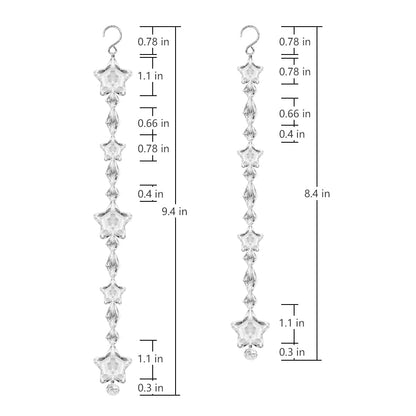 Clear Acrylic Crystal Ornaments Garlands for lampshade，Lamps, Chandeliers, Centerpieces and Christmas Trees (Star Clear Acrylic-12PCS)