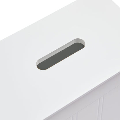 VonHaus Bathroom Storage Box - White Bathroom Unit with Lid - Storage for Cleaning Products, Toilet Roll & More - Slim & Compact Organiser Unit - Shaker Style Tidy Box
