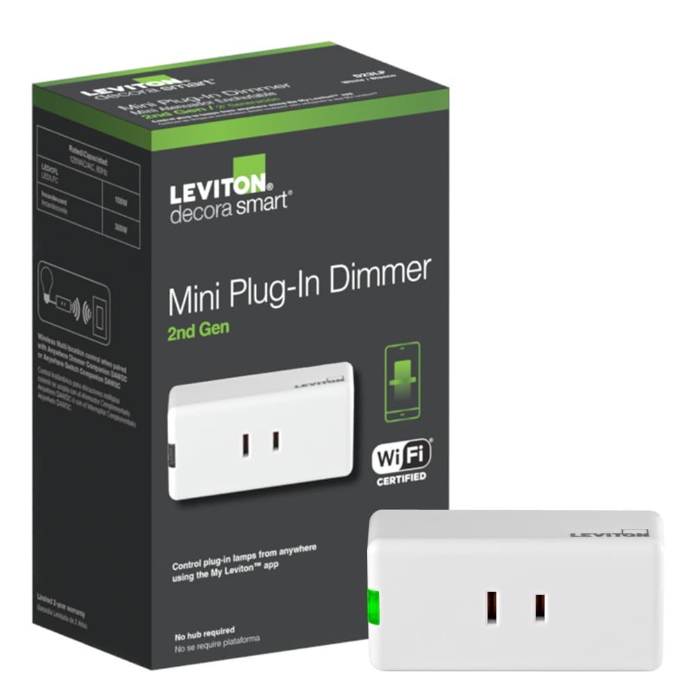 Leviton Decora Smart Switch, Wi-Fi 2nd Gen, Neutral Wire Required, Works with Matter, My Leviton, Alexa, Google Assistant, Apple Home/Siri & Wired or Wire-Free 3-Way, D215S-1RW, White
