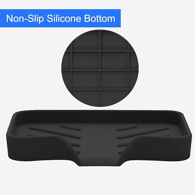 Sponge Holder with Drain Spout, Silicone Sponge Tray