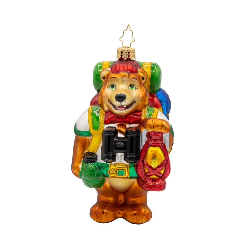 Christopher Radko Hand-Crafted European Glass Christmas Tree Decorative Ornament, Wilderness Wanderer Bear