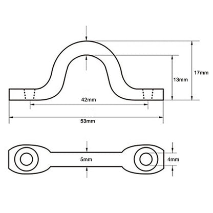 Vtete 8 Pcs Stainless Steel 3/8" Pad Eye Straps for Bimini Boat Top with 16 Pcs Screws, Kayak Deck Loops Tie Down