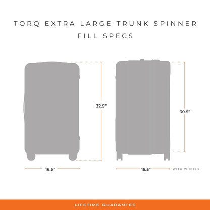 Briggs & Riley 32 Inch Extra Large Trunk Checked Luggage - Maximum Capacity Hard Shell Heavy Duty Travel Suitcase with 360-Degree Spinner Wheels - TSA Lock - Torq Collection - Ocean