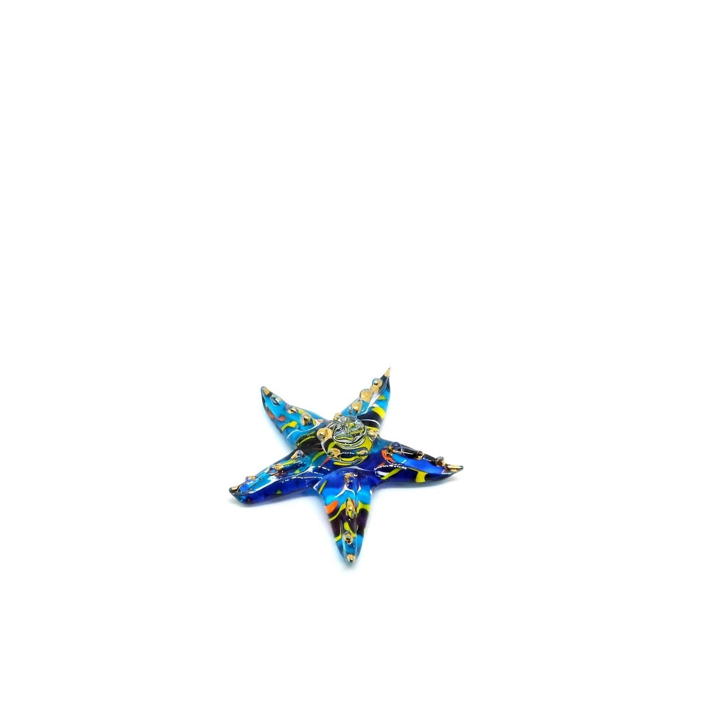 Handmade Mini 2" Blue Starfish Figures Blown Glass Art/Miniature Ocean Animals/Collectible Figurines Gift Ideas/Tiny Ornament Cool Stuff Decor N2 - Model 2022