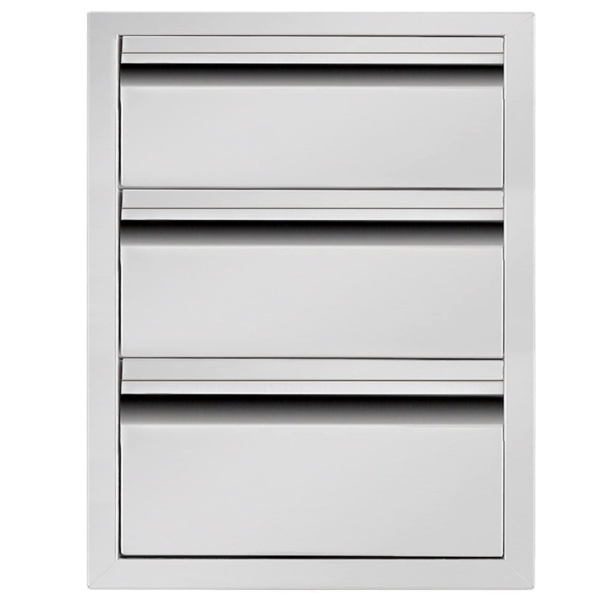 Outdoor Kitchen Drawers 16" W x 21" H x 23" D Triple BBQ Drawers Stainless Steel Built-in Drawer for Patio Grill Station or Outdoor Kitchen Island