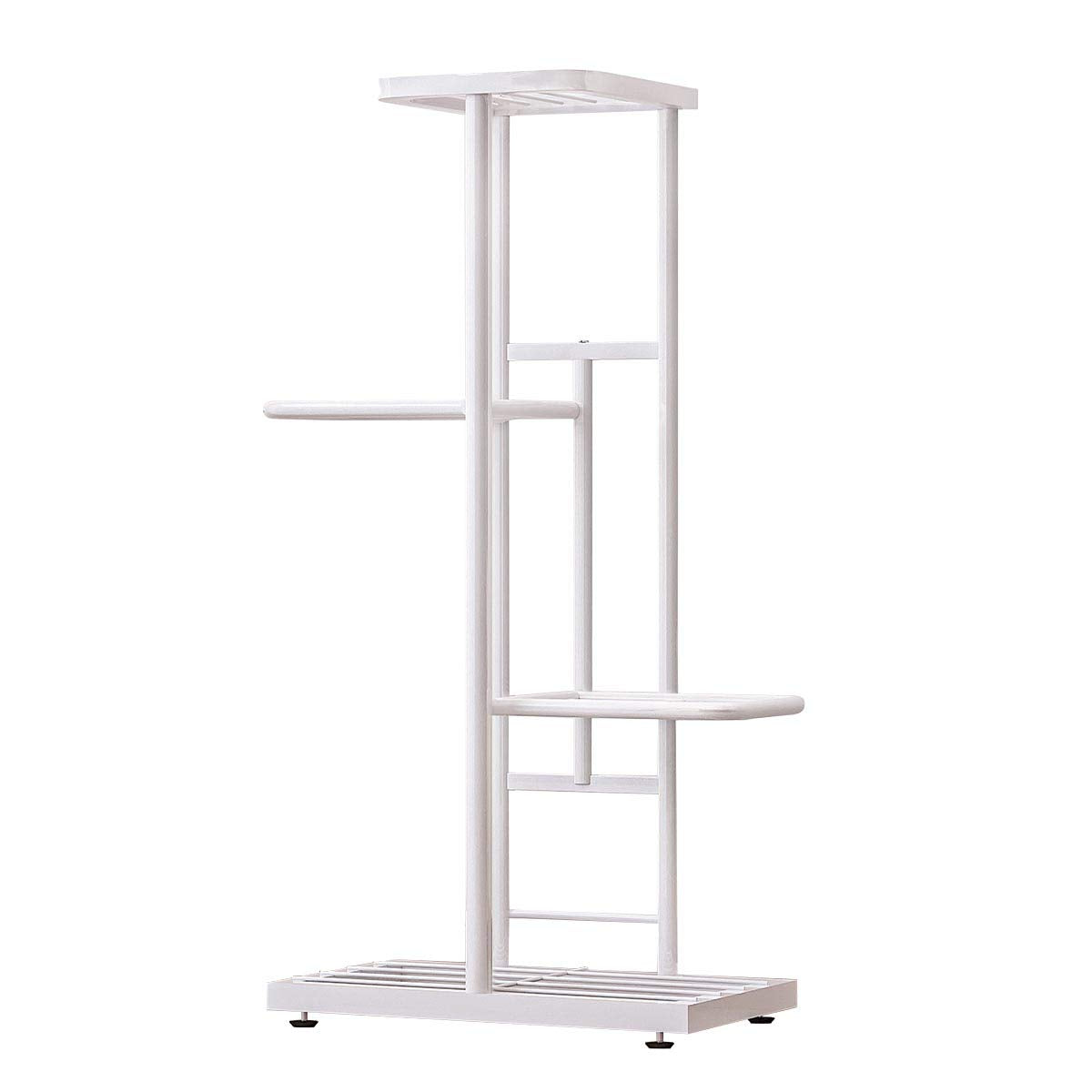 MTB Garden 4 Tier Metal Plant Stand for Indoor Outdoor Flower Pot Display Planter Shelf, White