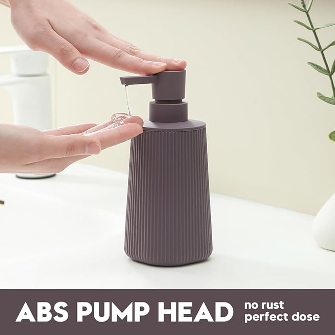 Small Soap Dispenser for Bathroom and Kitchen, Modern Farmhouse Striped Style