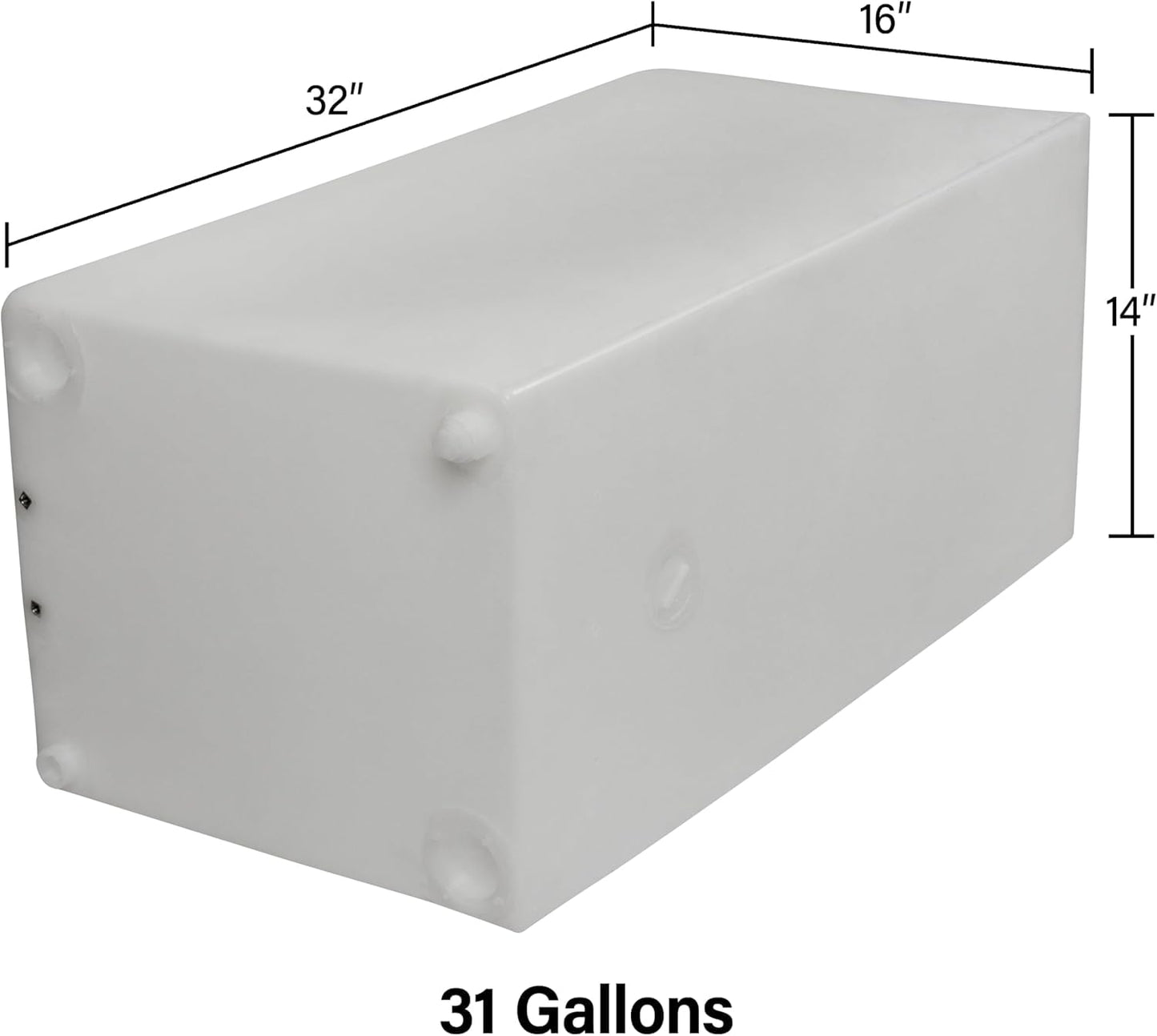 Ameri-Kart 29 Gallon RV Fresh Water Tank, Potable Water Storage Tank for Drinking, Cooking, Cleaning, Showering, for Campers, Trailers, Motorhomes, RVs, Cube Shape, 32" x 16" x 14" (WT-5077)