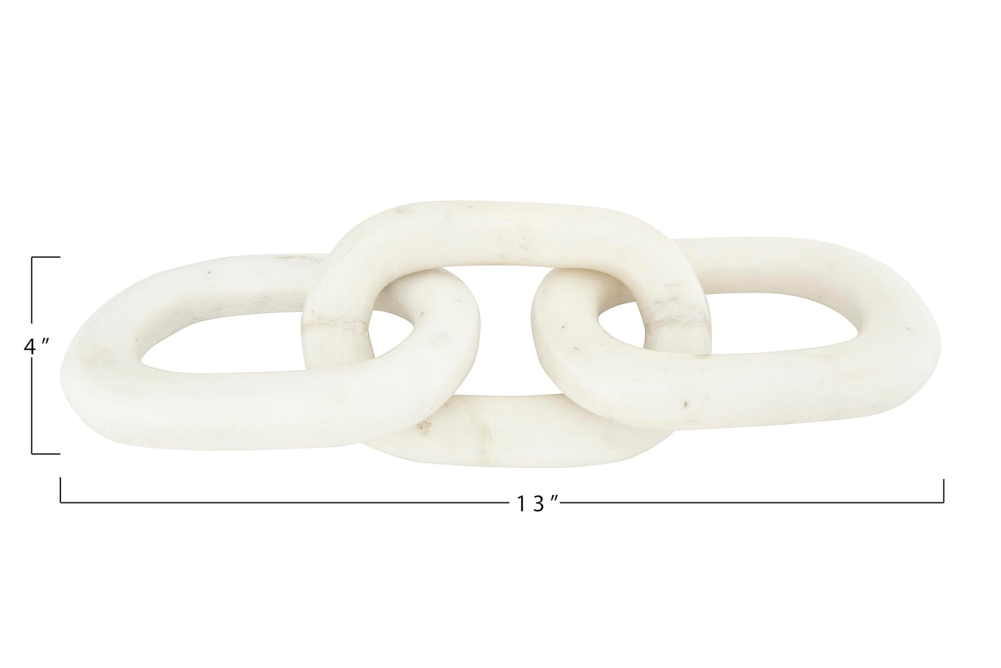 Bloomingville Decorative Marble Chain, Variegated White Tones