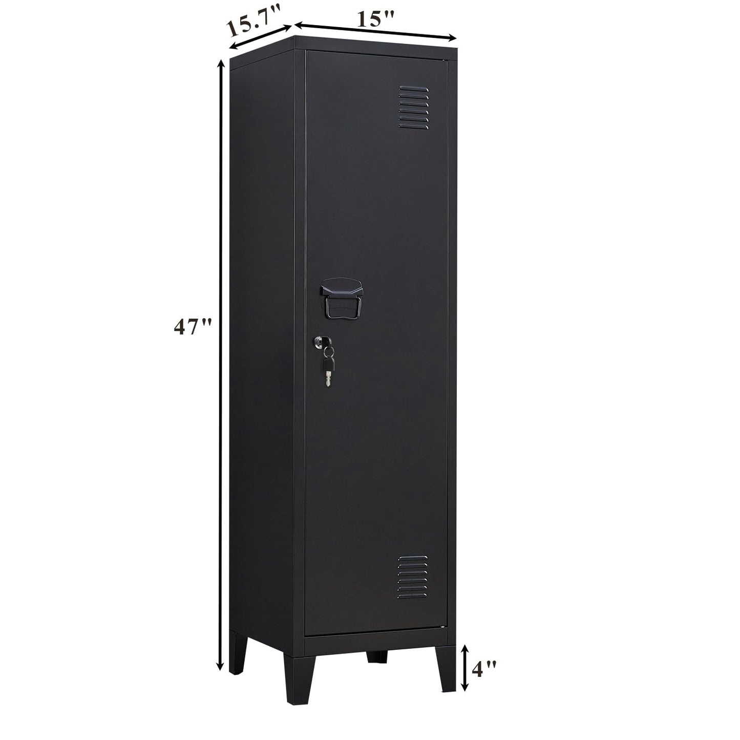 Metal Locker with Doors and Shelves, Locking Storage Cabinets for Small Spaces, Lockers for Employees, Lockable Storage Lockers for Office Garage School Gym