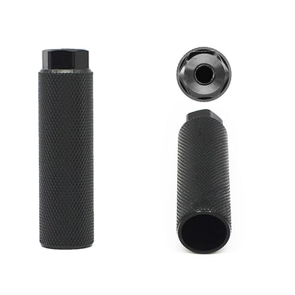 KINSPORY 4PC Bike Pegs for 3/8 inch Axles, Aluminum Alloy Anti-Skid BMX Bicycle Pegs for Mountain Bike Backseats Stands Cycling Rear Stunt Pegs - Black