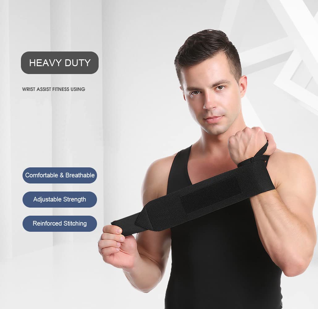 SUJAYU Wrist Wraps, 2 Pack Wrist Brace Wrist Straps for Weightlifting, Wrist Straps Lifting Straps Wrist Weights Carpal Tunnel Wrist Brace, Wrist Brace for Working Out Gym Accessories for Men (Blue B)