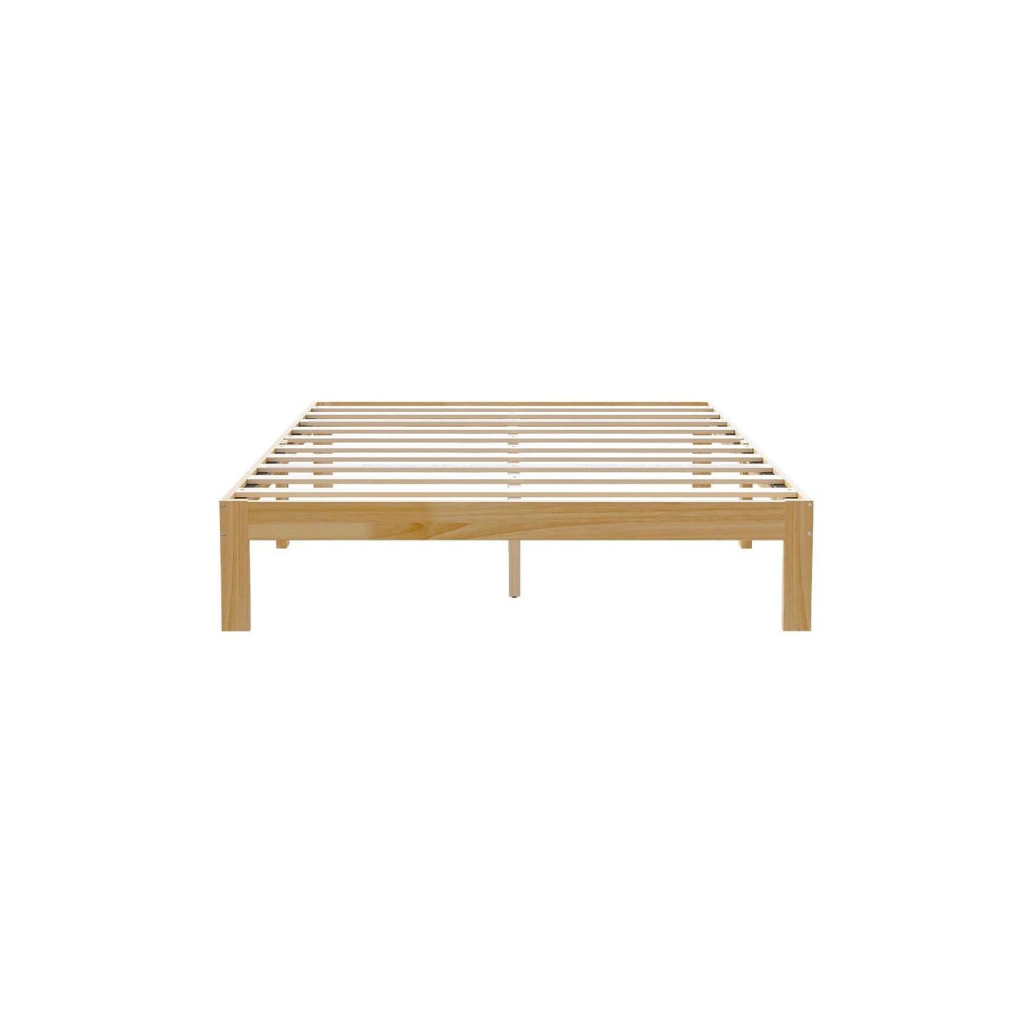 Novilla 12 Inch Wooden Full Size Bed Frame, Classic Solid Wood Platform Bed Frame Full Size, Sturdy Wood Slat Support, No Box Spring Needed, Easy Assembly, Pine