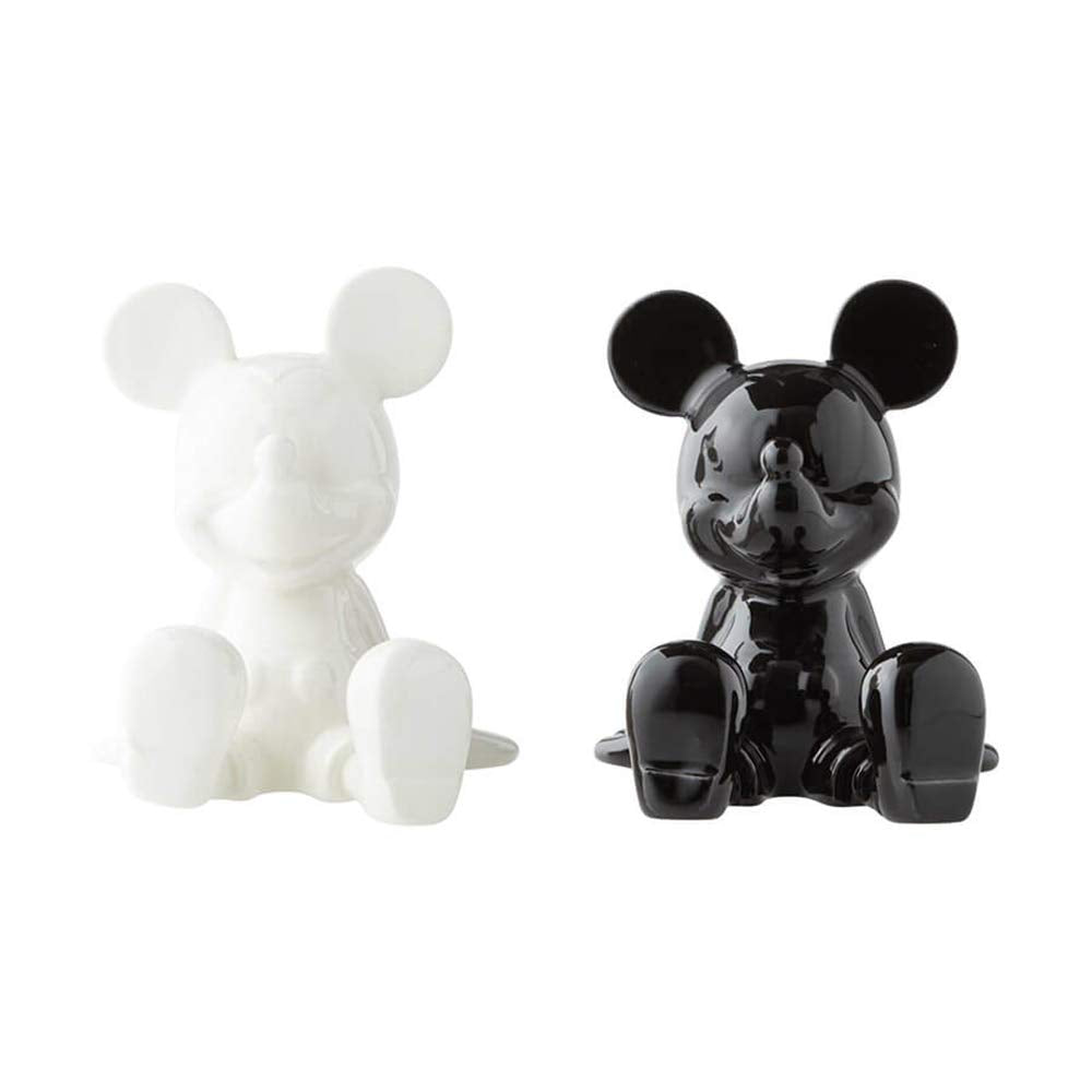 Enesco 6003748 Disney Ceramics Mickey Mouse Sitting Salt and Pepper Shakers, 3.5 Inch, Black and White