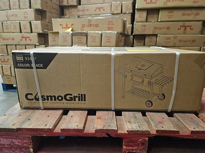 CosmoGrill Outdoor XXL Smoker Barbecue Charcoal Portable BBQ Grill | Lid Cover, Adjustable Charcoal Pan, Warming Rack & Built-in Thermometer | Extra Large Coal BBQ Smoker for Home Garden Party Cooking