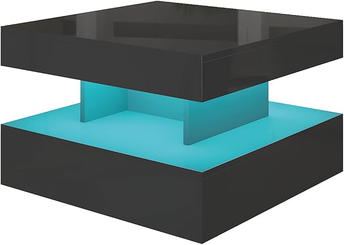 HedoAjim Small Black Led Coffee Table
