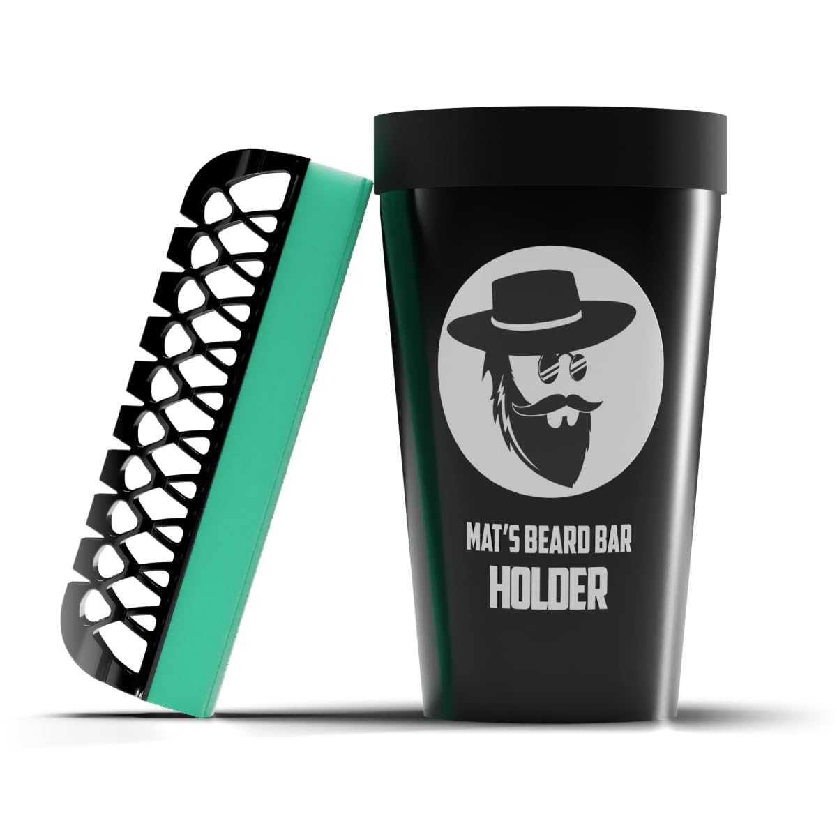 Mat's Beard Bar® & Holder Pro (V2.0) - FLEXIBLE - Clean Up Beard Trimmings from Sinks and Countertops After Shaving - Best Gifts For Men