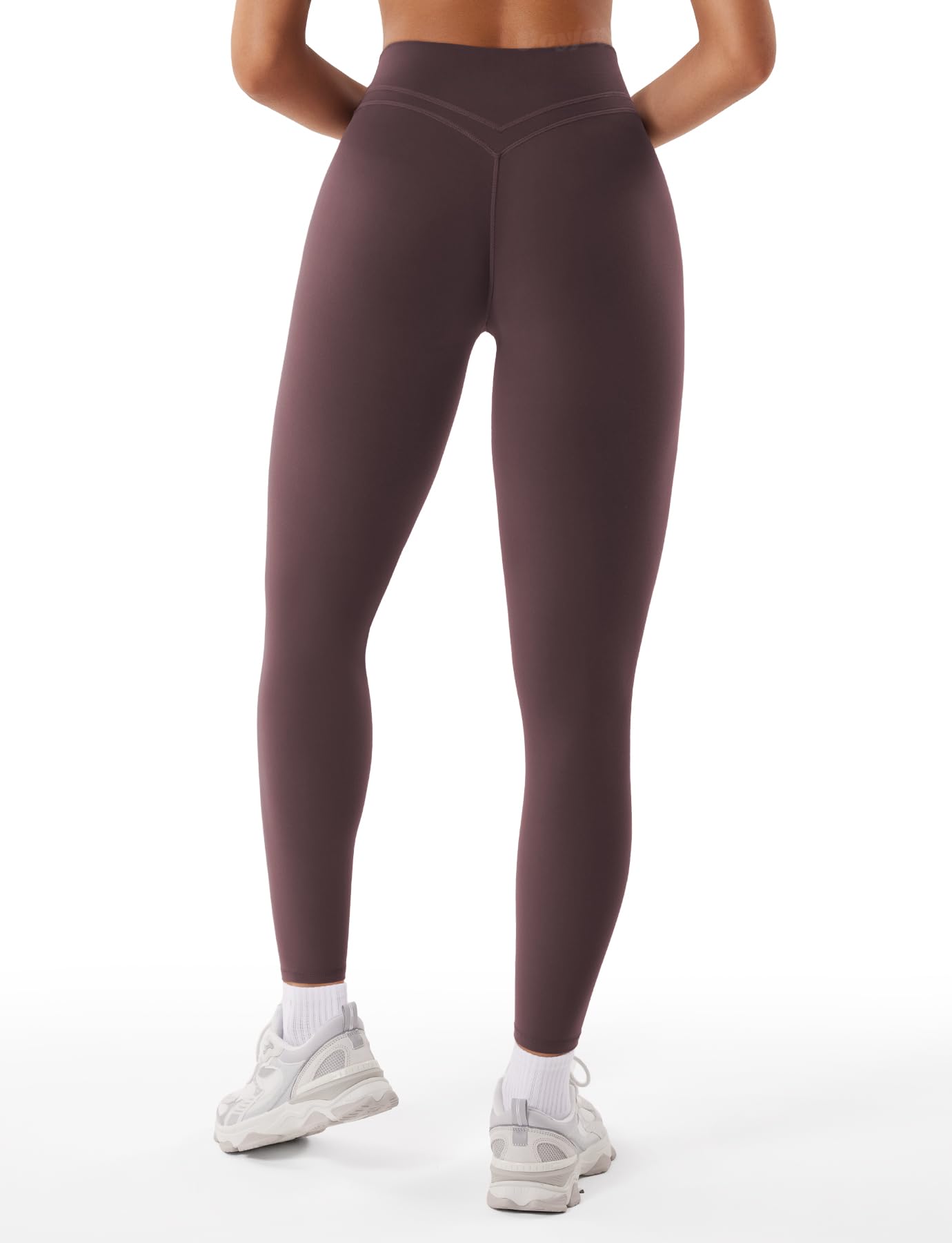 VOYJOY Womens Scrunch Workout Leggings Compression Butt Lifting Mid High Waist 26 Inches Seamless V Back Yoga Pants