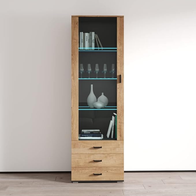 Meble Furniture Soho S1 1D3S Modern Freestanding Bookcase — 16-Color