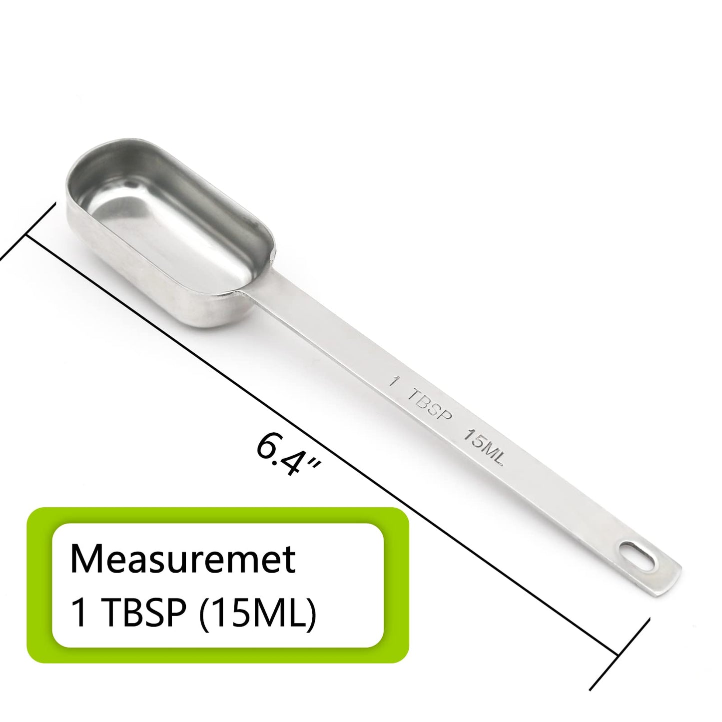 BERYLER 3PCS 1tbsp (3tsp, 15ml, 1/2oz) Single Measuring Spoon, Stainless Steel Long Handle Individual Teaspoons Only