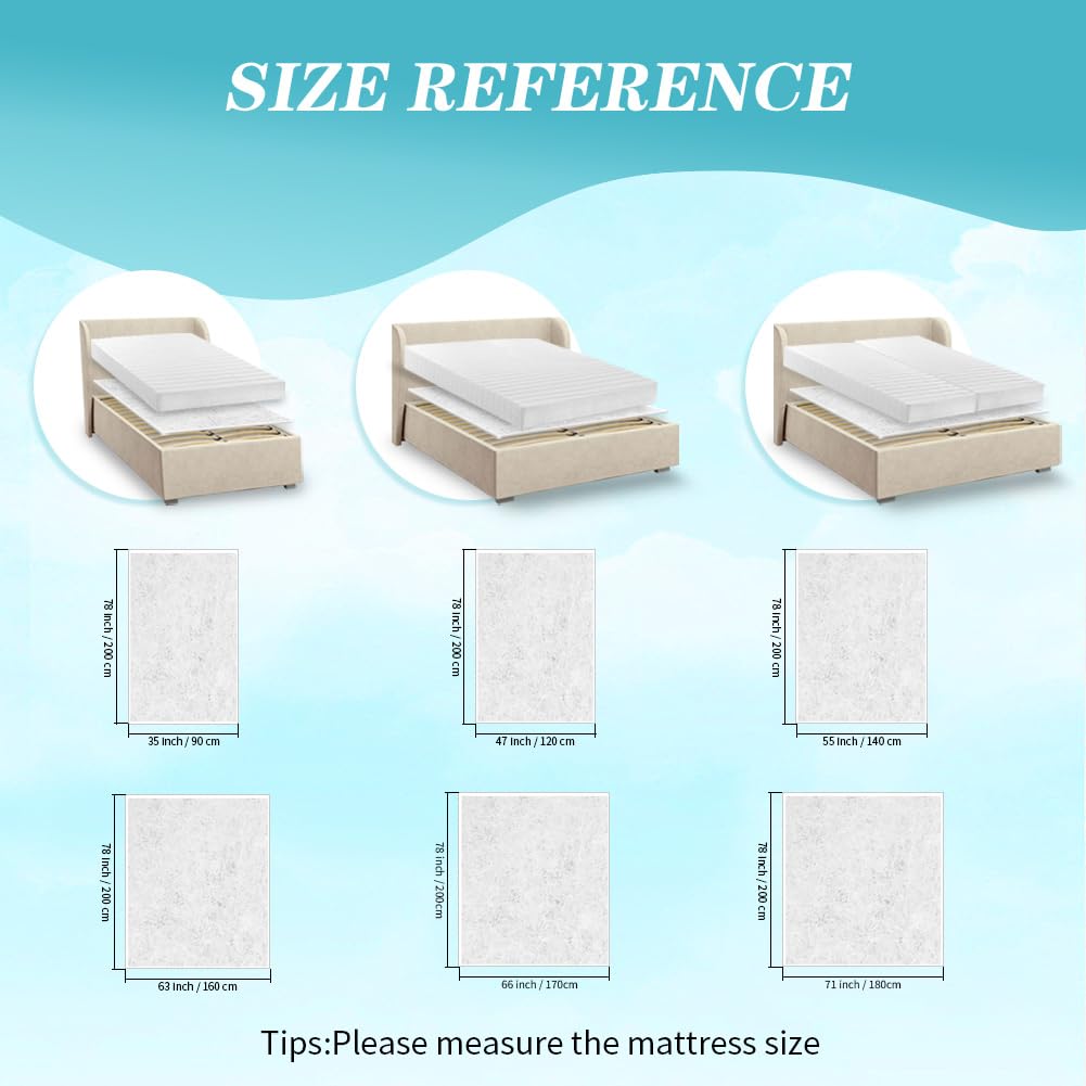 DUJUIKE Mattress Slide Stopper and Gripper, Non Slip Mat for Bed Mattress, Non Slip Rug Pad Underlay Protector Keep Bed and Topper Pad from Sliding for Sofa, Mattresses (Grey, 71 x 78 inch)