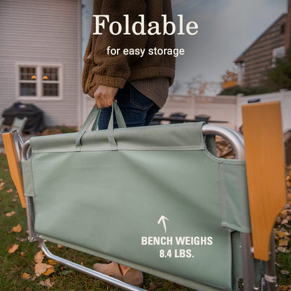 Coleman Living Collection Premium Outdoor Bench, Lightweight Folding Bench Seats 2 People, Supports up to 450lbs, Great for Patio, Yard, Deck, Campsite, Tailgate, & More