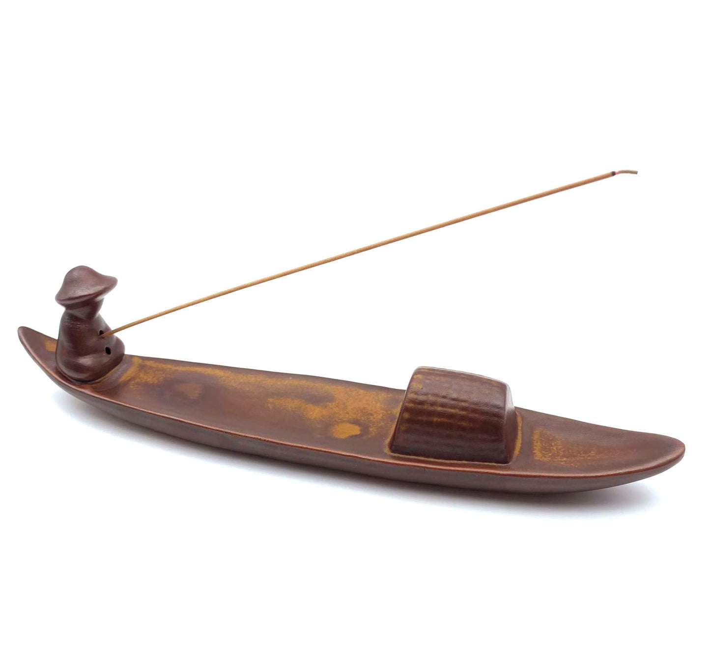 LamChyar Incense Stick Holder, Incense Holder for Insence Sticks, Tray for Incense Ash, Ceramic Crafts, Chinese Classical Boat Design, Home Décor, Best for Meditation, Yoga, Home, Office