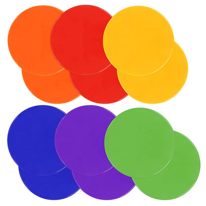 ZIECE Spot Markers 9inch 12 Pack Rubber Floor Dots Non Slip Flat Cones Agility Dots for Kids Soccer Basketball Sports Speed Agility Training, Preschool Classroom Activities