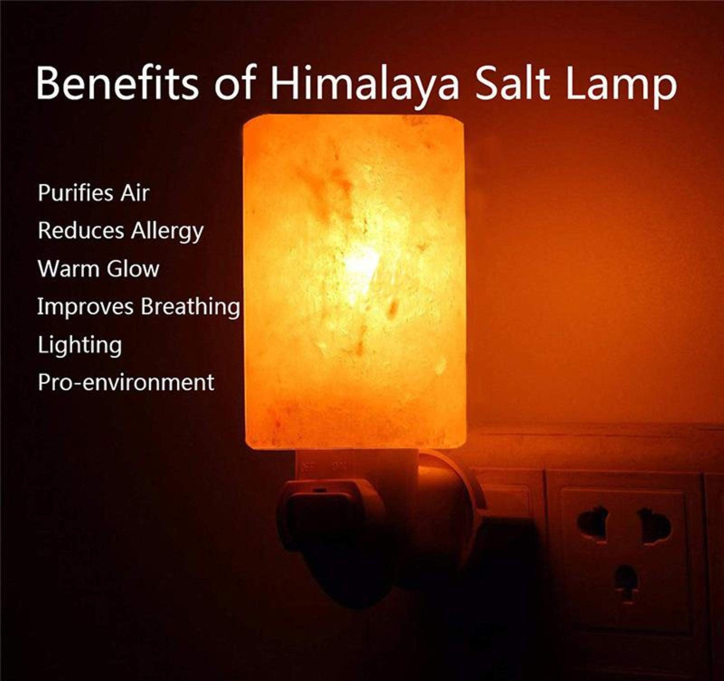Spantik Himalayan Rock Salt Night Light Cylinder Shape 2Pack