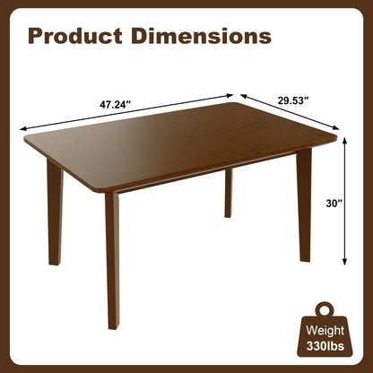 Merax Rustic Wooden Rectangular Kitchen Table, Farmhouse Dinning Table for Living Room, Kitchen, Dining Room, Small Space, Walnut