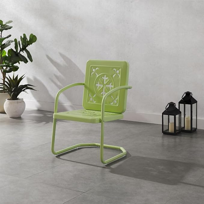 Crosley Furniture Azalea 2-Piece Outdoor Chair Set, Vintage Retro Metal Patio