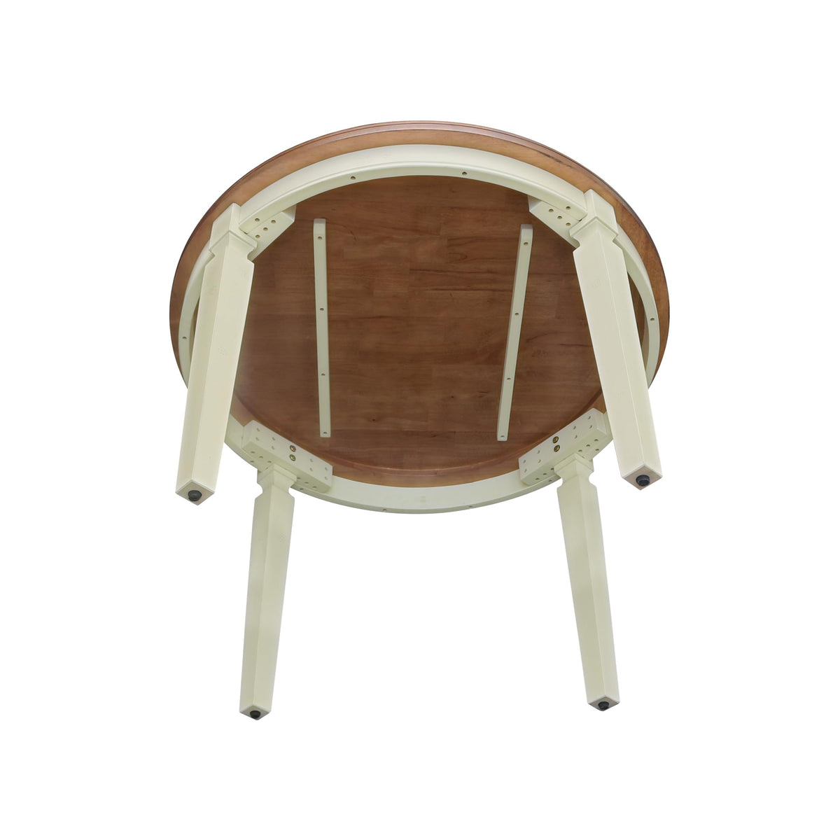 IC INTERNATIONAL CONCEPTS 44 x 44 in Round Top Solid Wood Dining Table in Hickory/Shell