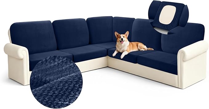 Arfntevss Velvet Corner Sectional Couch Covers Slipcovers L Shape Couch Cushion