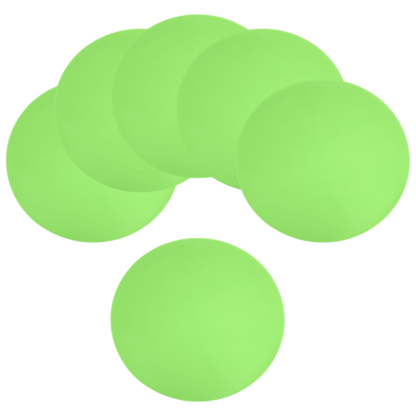 YELARXI Spot Markers for Agility Dot, Non-Slip Poly Spots Floor Dots Flat Field Soccer Training Equipment 12 in & 6 Pcs & Green -Fitting for (Gym/Sports/Training/PE Games/Dance)