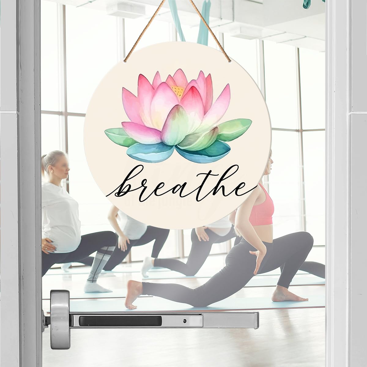 Muktoujaumai Meditation & Yoga Room Wall Decor - Zen Den Hanging Signs with Lotus Flower Decorations for Spiritual Home & Yoga Lovers Gift