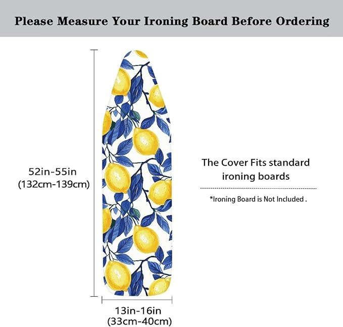 Cute Lemon Ironing Board Cover Soft Fabric Cover Standard Size Scorch Stain
