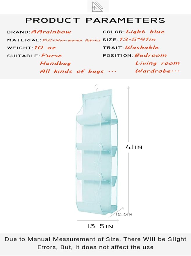 AARAINBOW 1 Pack Hanging Handbag Purse Organizer, Handbag Organizer