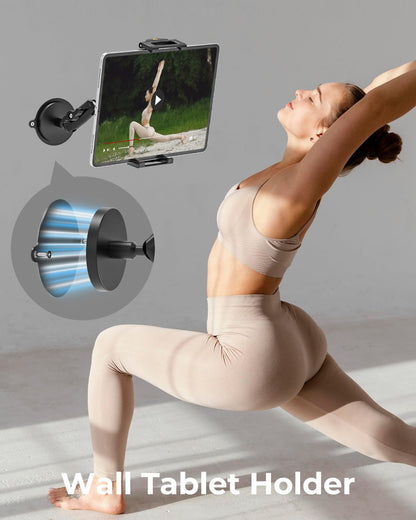INSSKY Magnetic Holder for All 6.1-15.6'' Tablets, Fit for Fridge, Gym, Metal Surfaces, [Adjustable Arm] Magnet Tablet Mount Compatible with iPad Pro/Air/Mini, iPhone, Galaxy, and Thickness Tablet