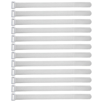 ENVISIONED Reusable Cinch Straps 1.5" x 15" - 10 Pack, Multipurpose Quality Hook and Loop Securing Straps (White)