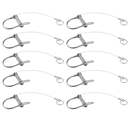 HILILON 10Pcs Trailer Coupler Pin 5/16x 1-3/4（WxL） Prevents Loss Trailer Hitch Locking Pin with Plastic Coating Tether Steel Quick Release Ring for Shaft Trailer Tongue